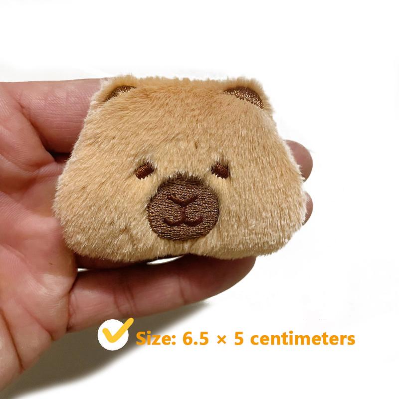 Kreativní měkké vycpané zvířátko kapybara plyšová brož Hračka kreslená postavička Roztomilá brož taška na zavěšení příslušenství