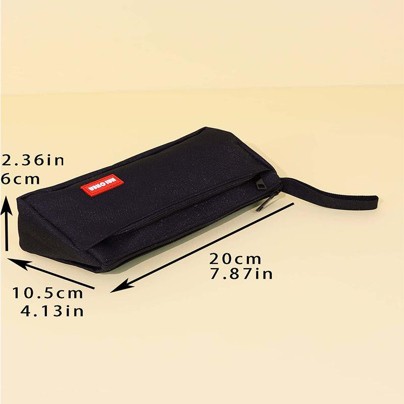 2025 new pencil case popular INS simple large capacity canvas middle school student stationery box portable pencil bag niche