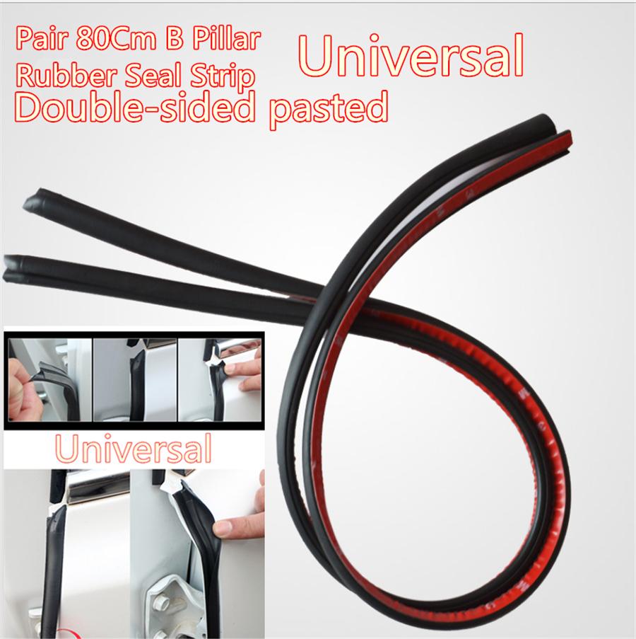 2X80cm B Type B Pillar Car Rubber Seal Strip Anti-Noise Dustproof 3M EPDM Rubber