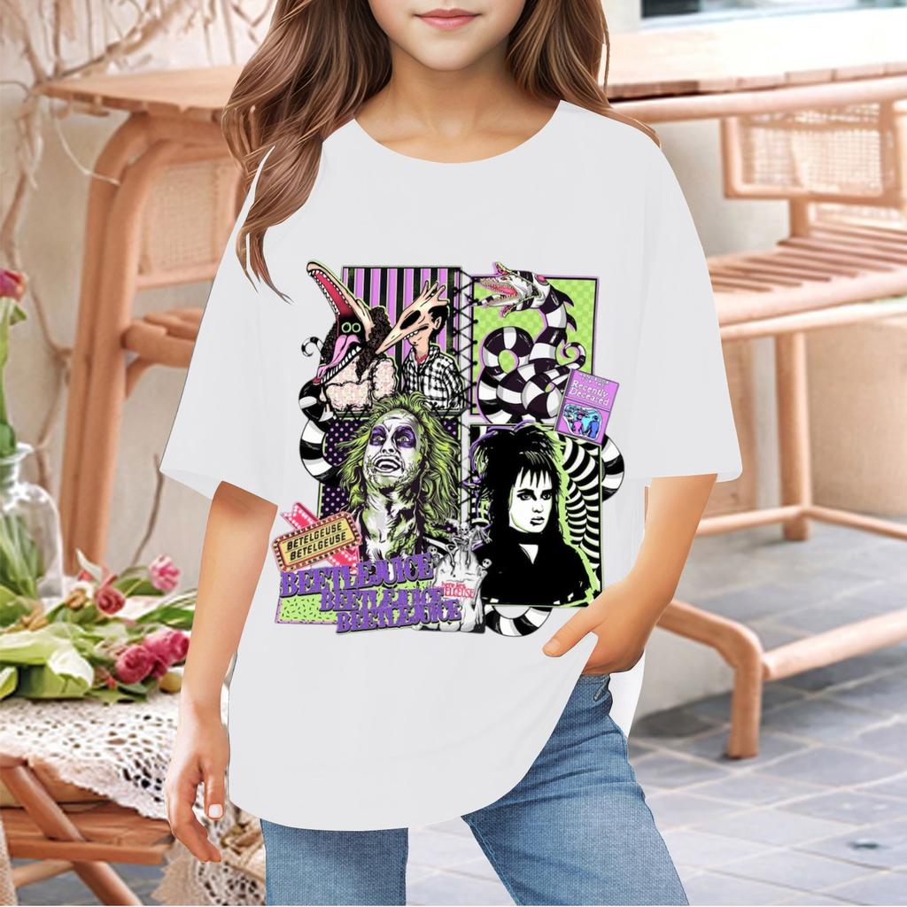 Toddler Girl Boy T-Shirts Kids Top Boys And Girls Printed Short Sleeved T-shirt 1-12Y