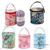 Compact Yarn Storage Tote for Knitting & Crocheting with Holes, Oxford Cloth Handbag