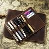 Fromthenon Cowhide Zipper Pen Bag Vintage Multiple Pen Case Large Capacity Removable Writing Case Stationery Storage Bag Quality