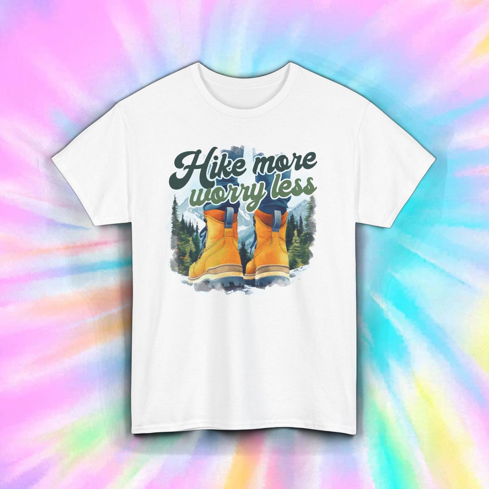 Hike More Worry Less Shirt Nature Forest Boots Hiking Adventure Tee S-5XL XXXL