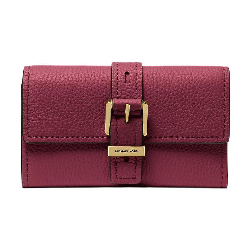 MICHAEL KORS Nolita Textured Gold Metal Details Leather Wallet Medium Women s Raspberry золотой