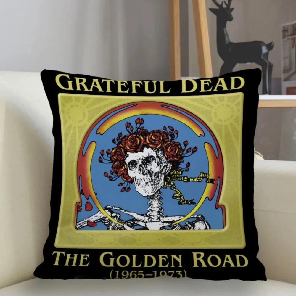 Poszewka na poduszkę Grateful Dead Dekoracja domu 45x45cm Zapinana na zamek kwadratowa poszewka na poduszkę Poszewka na poduszkę do rzucania