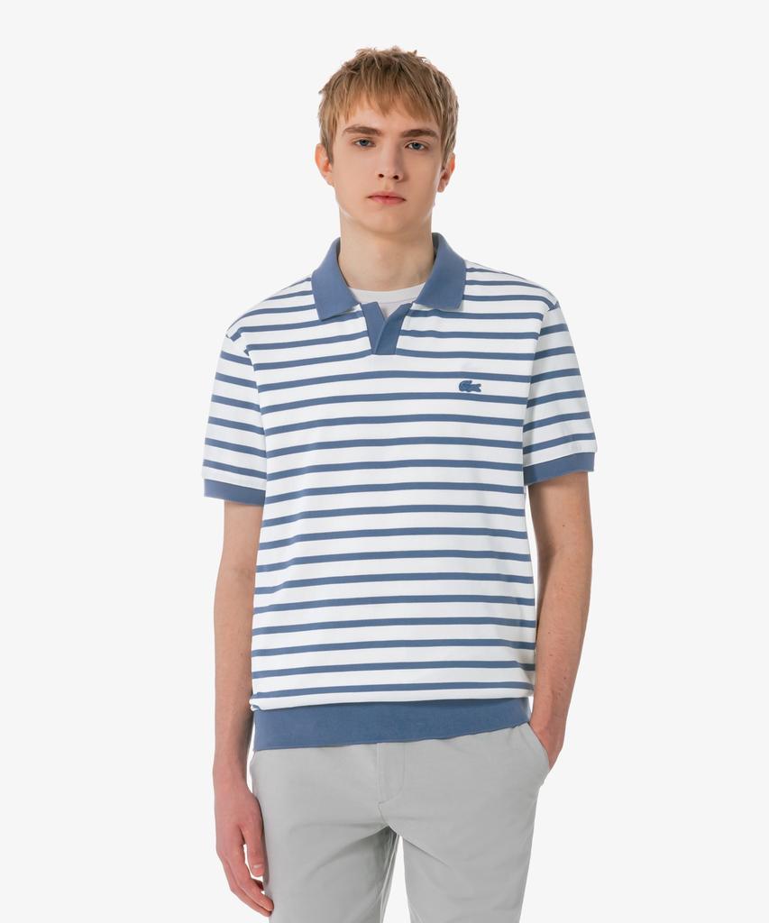 LACOSTE Men'S Contrast Neck Striped Short Sleeve Polo Shirt Ph486E-56G 776