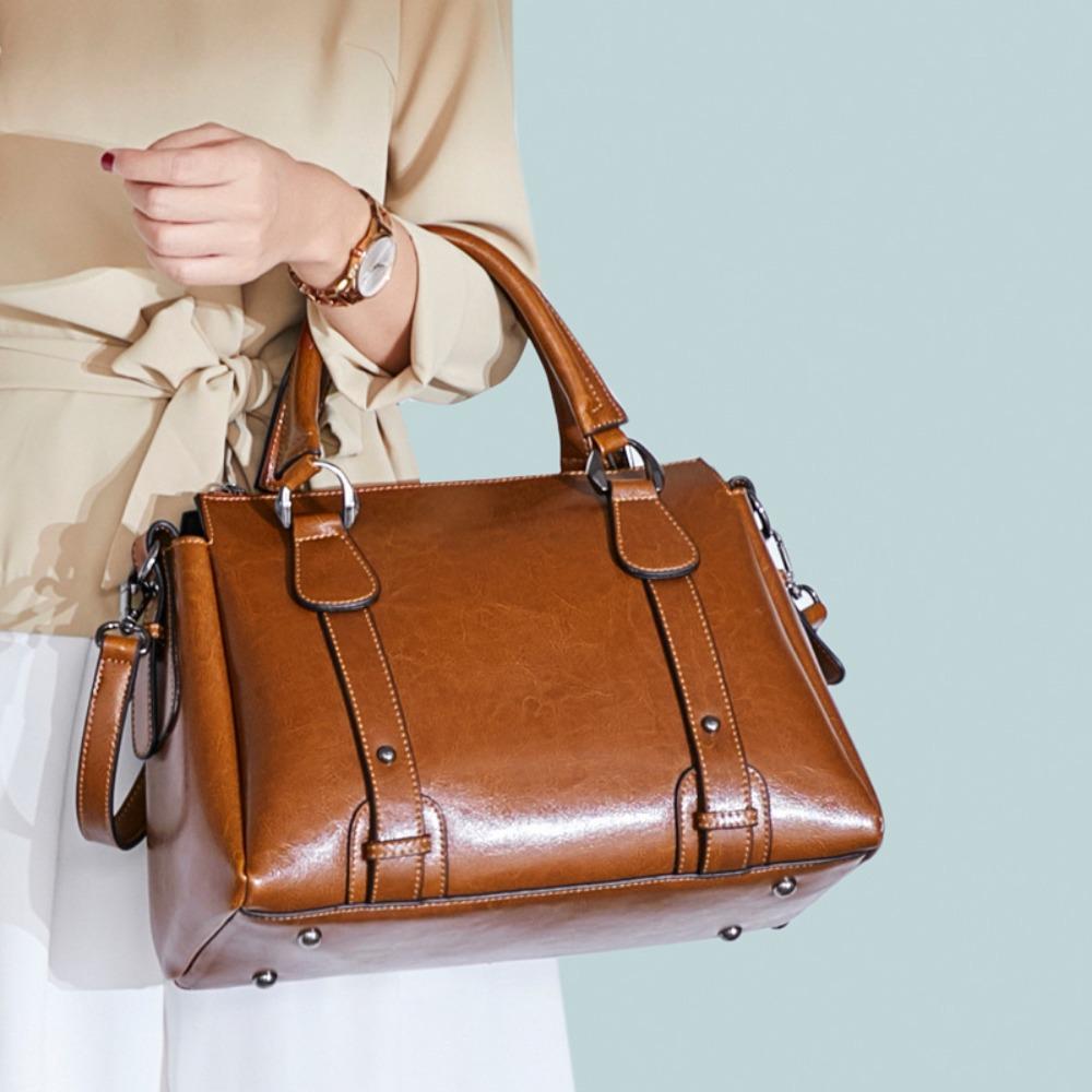 Large-capacity Textured Women's Bags, Handbags, Genuine Leather Women's Bags, Cowhide Women's Shoulder Women's Bags