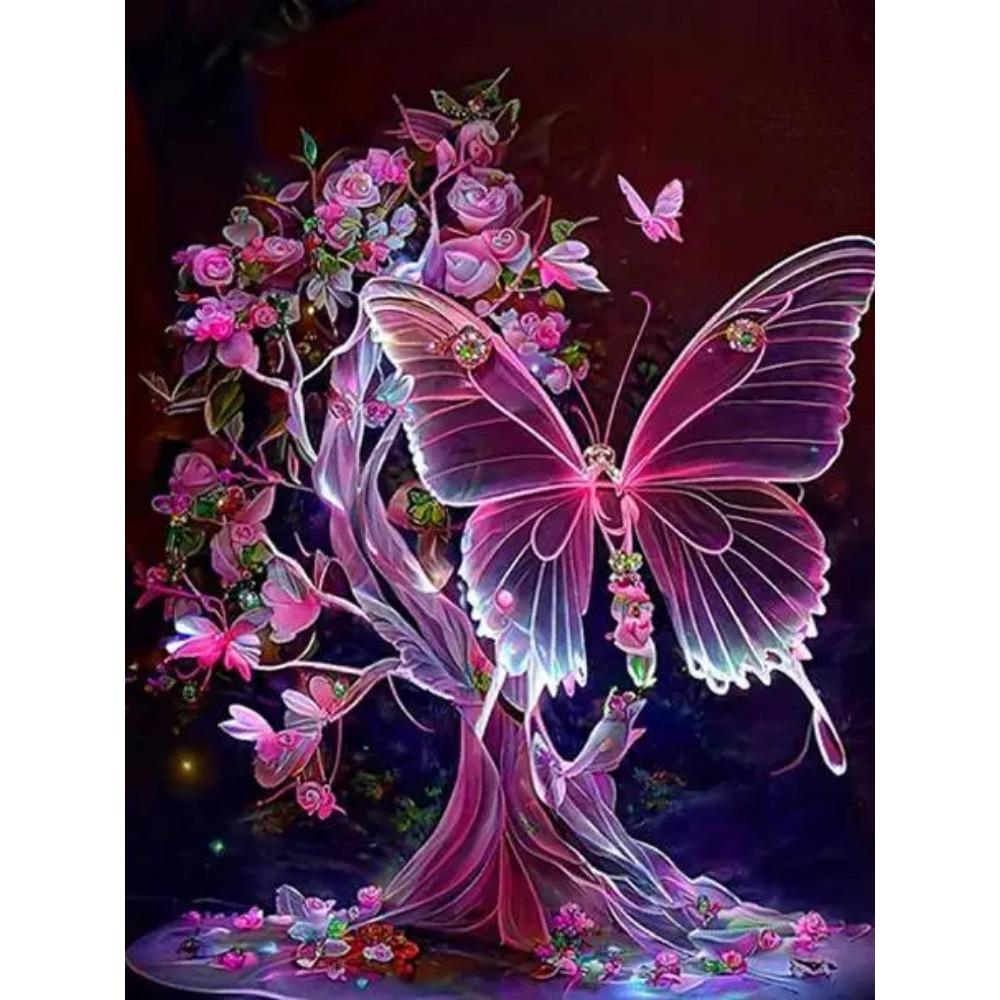 Pittura diamante a cerchio completo fai da te punto croce 3D Gatto Farfalla decorazione casa arte pittura diamante stella pittura diamante 5d