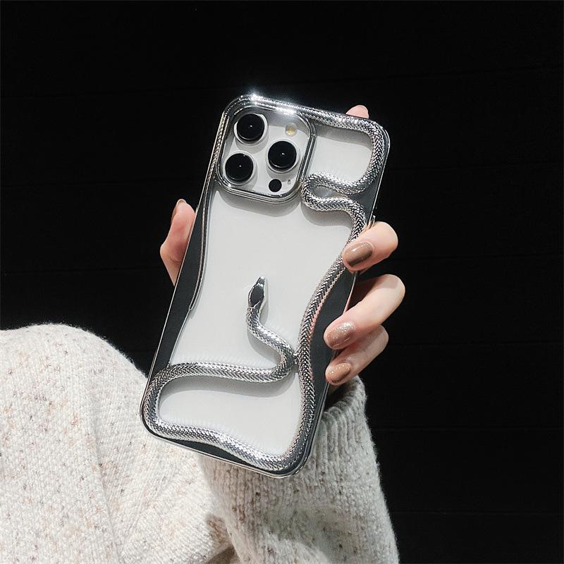 Creative Hollow Three-dimensional Snake for Apple 17 Heat Dissipation Mobile Phone Case Iphone11promax Snake Pattern Protective Case