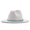 European and American style spring and autumn winter imitation felt big brim hat British retro woolen top hat men's and women's travel Panama jazz hat