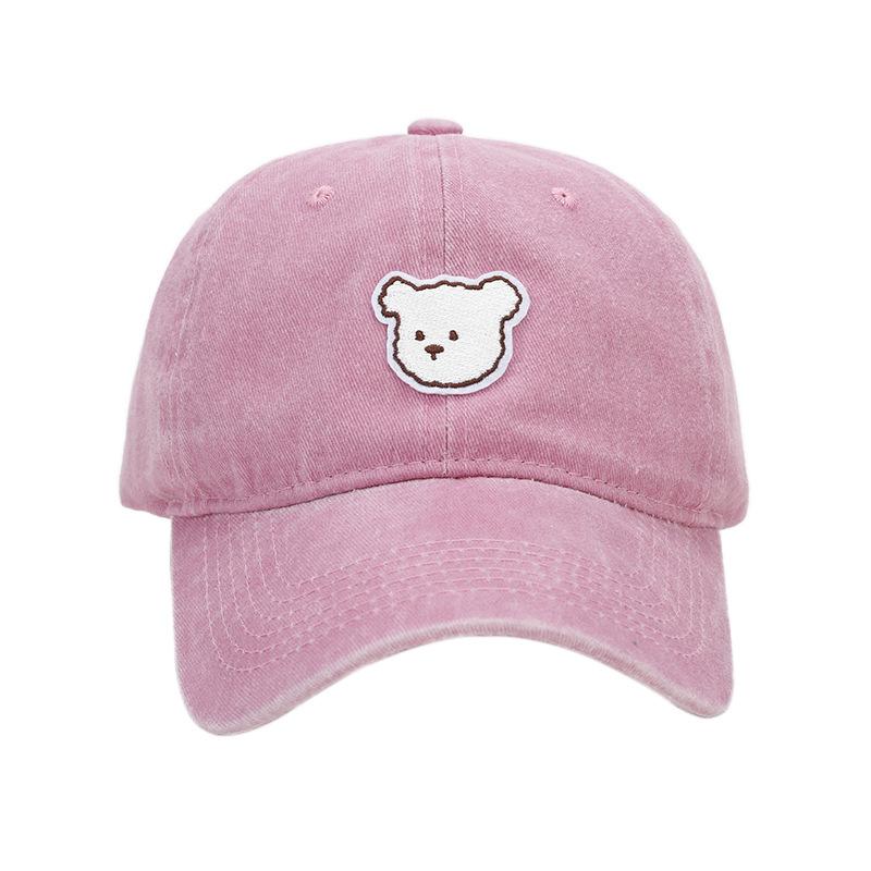 Cute cartoon bear embroidered baseball cap spring and summer soft top cap men's and women's outdoor casual versatile sun hat tide