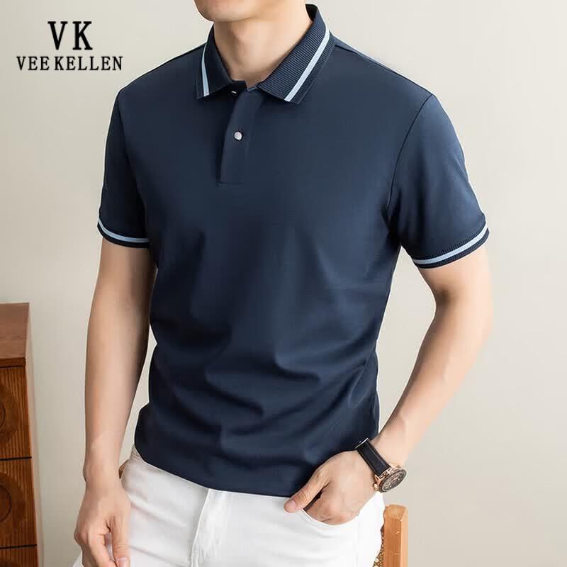 VEE KELLEN Men s Classic Summer Short-Sleeve Polo Shirt 3XL