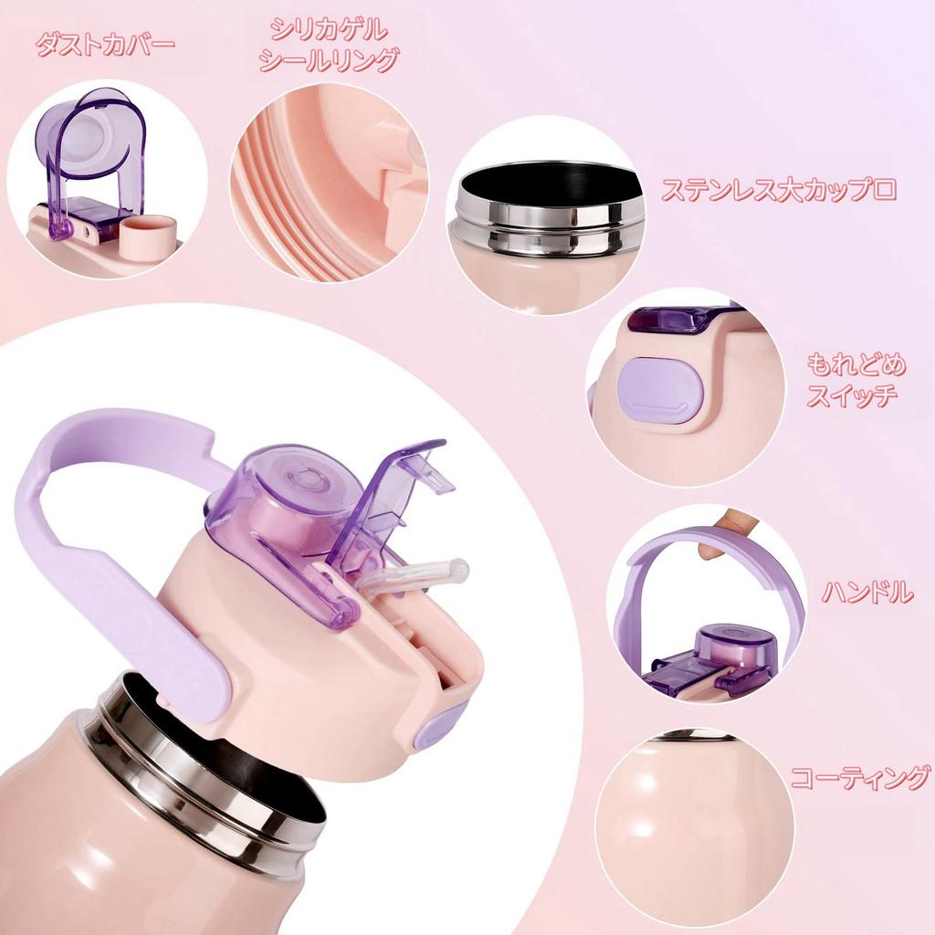 JINLING Water Vacuum Keeps Drinks Hot or Stainless Steel 316 Wide Straw Unisex 1.5L Bottle, 1L/1.8L Capacity, Insulated, Cold, Mouth, Portable,