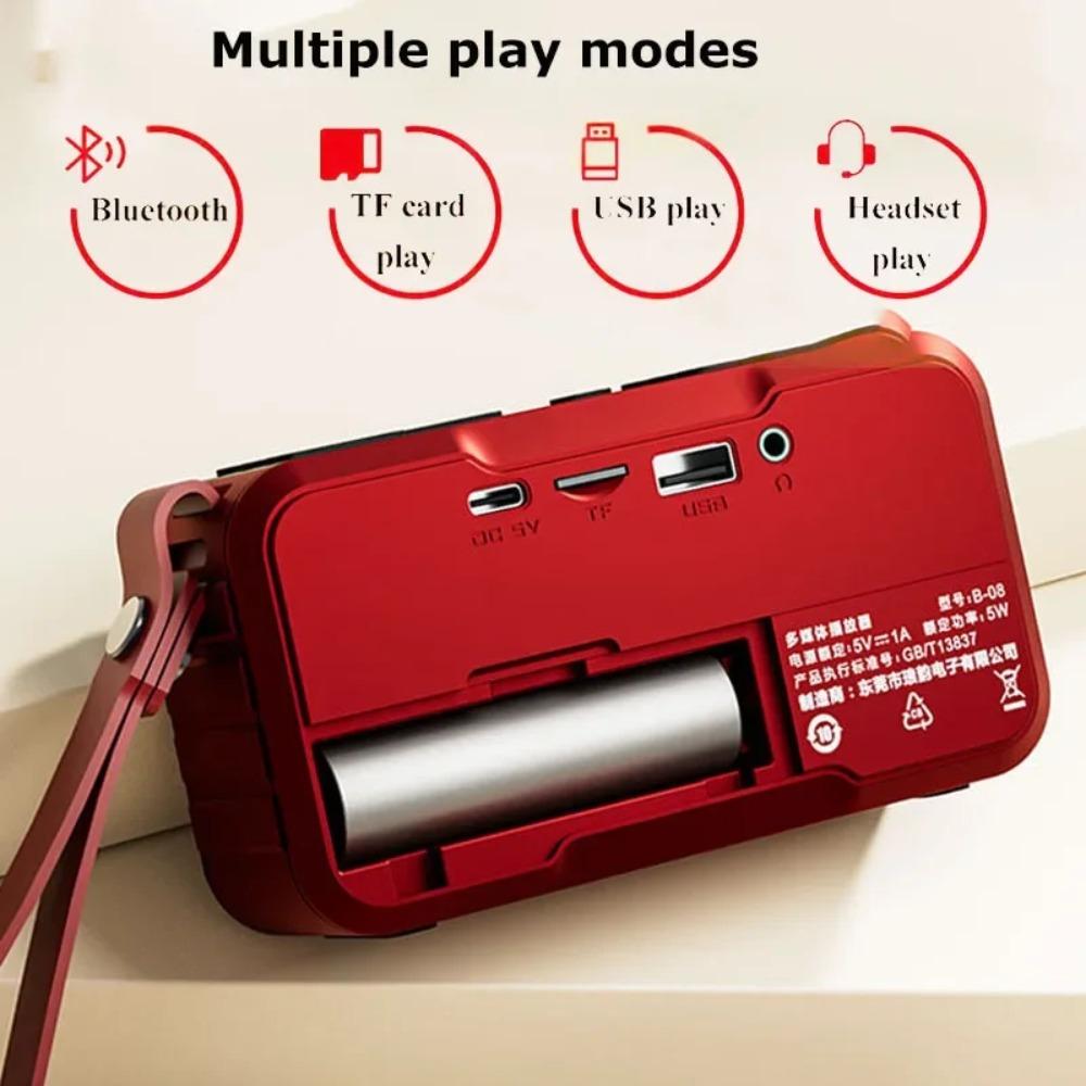 Portable Radio FM Mini Bluetooth Radios Speaker Hifi Sound Soundbar Subwoofer Handsfree Walkman Music Player Recorder with Mic