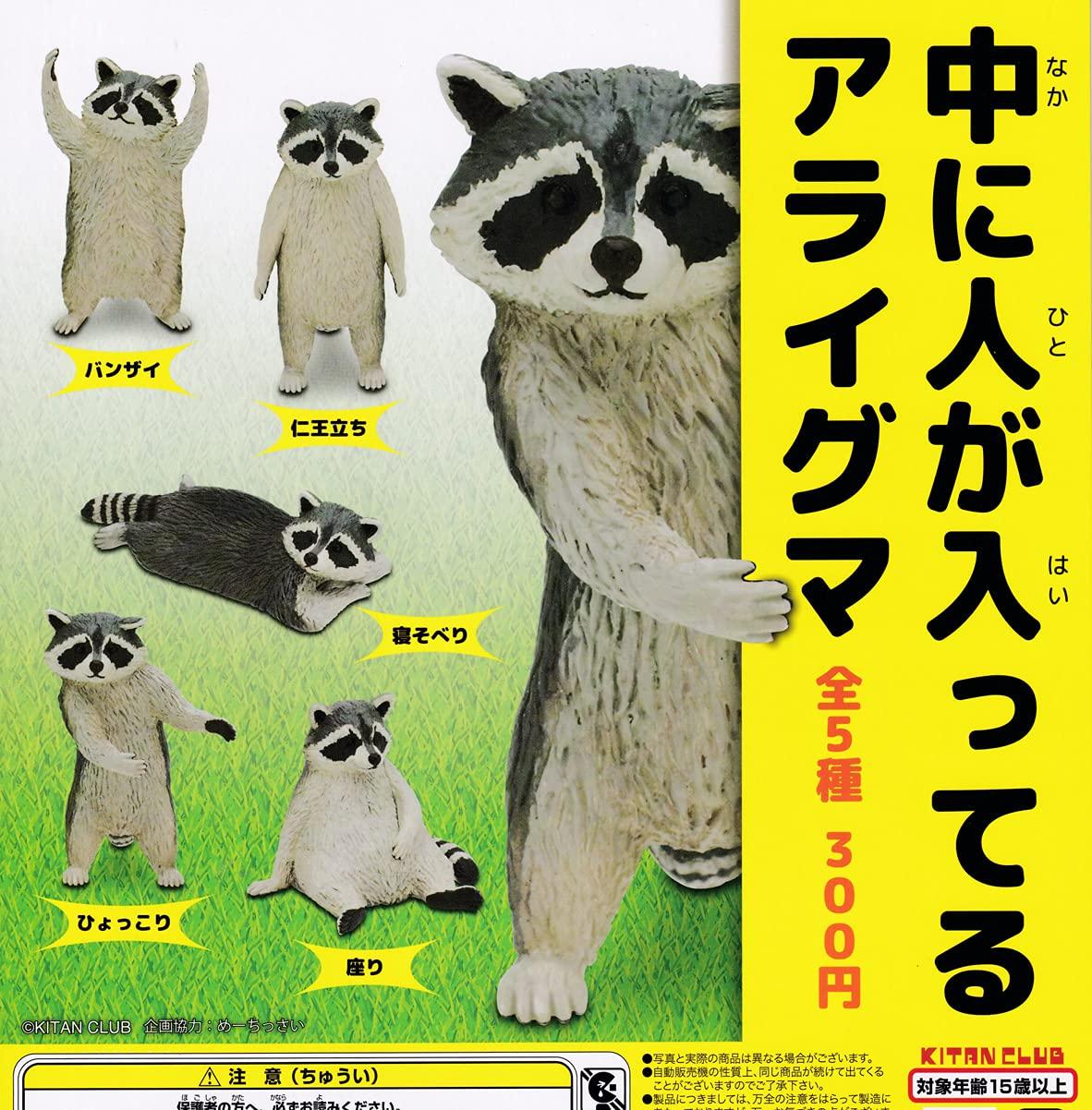 

Raccoon with a Person Inside of 5 Gachapon Capsule Toy [Set (Complete)]