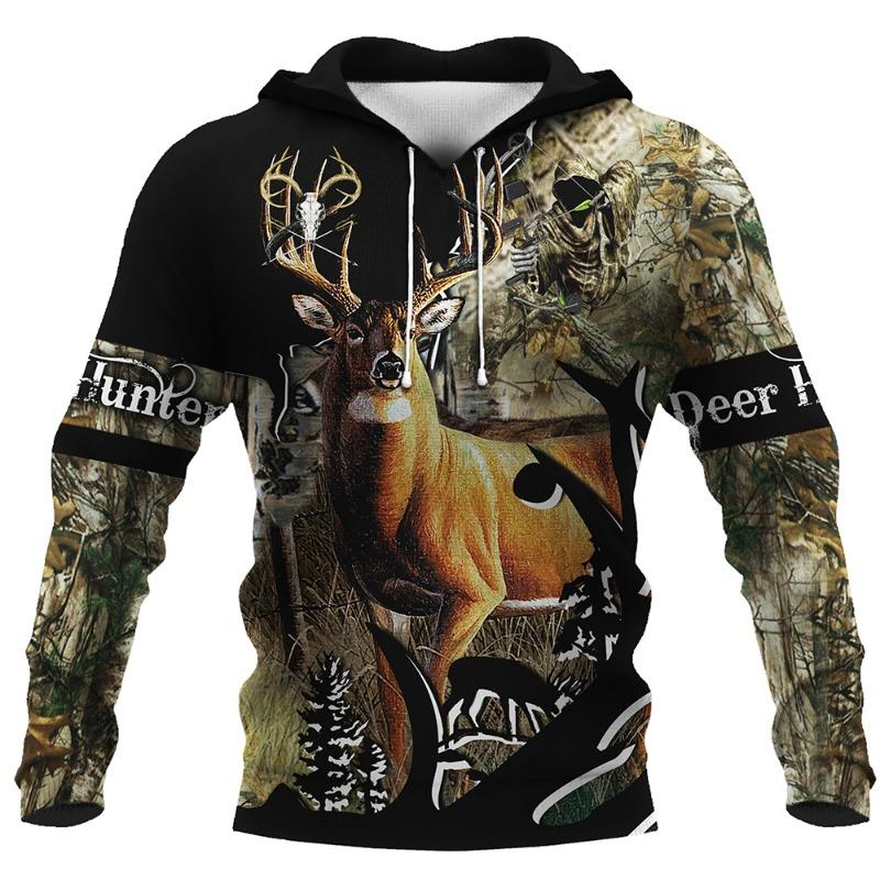 Hanorace Vânătoare Căprioară Bărbați Femei Animal 3D Imprimeu Complet Hanorac cu Glugă Harajuku Hanorac Casual Modă Palton Livrare Directă