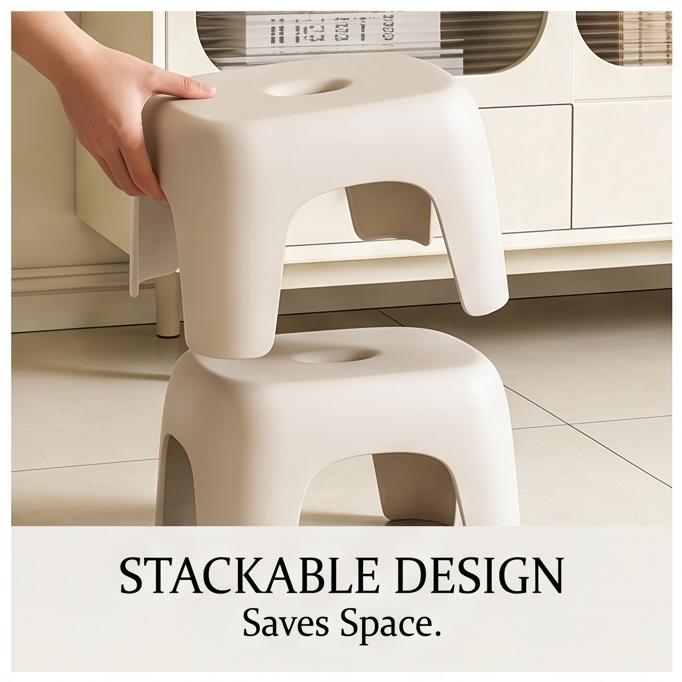 Sgabello Piccolo in Plastica Robusto Antiscivolo, Spesso Portante, Panchetta Bassa Portatile per Casa Bagno Soggiorno Uso Doccia Bambini