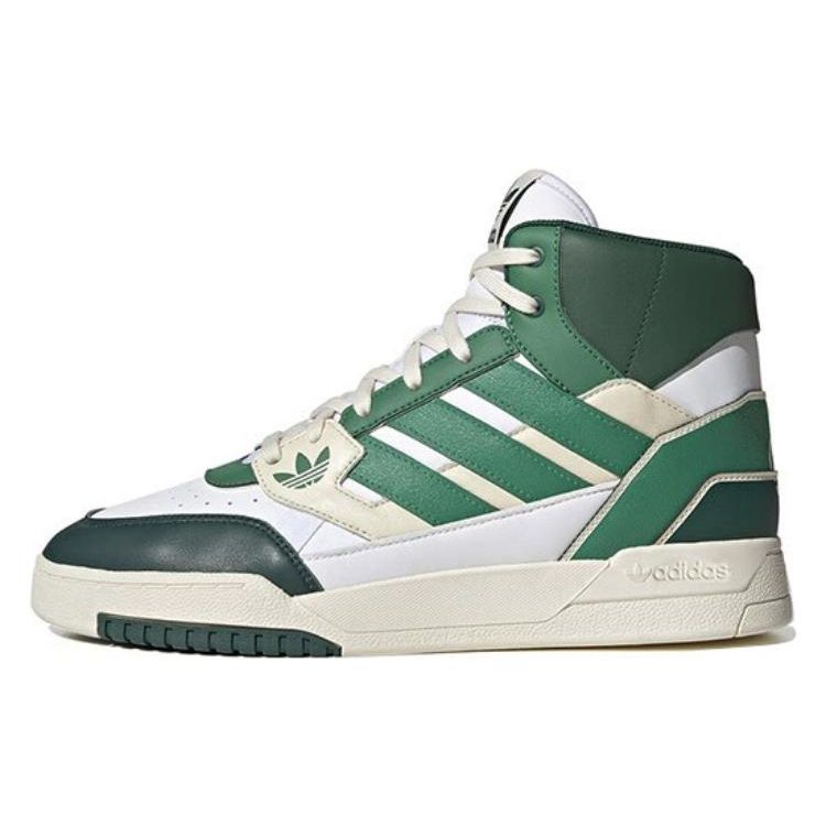 Adidas Originals Drop Step Non-Slip Durable High-Top Skate Shoes Unisex Sneakers Green White IE1904