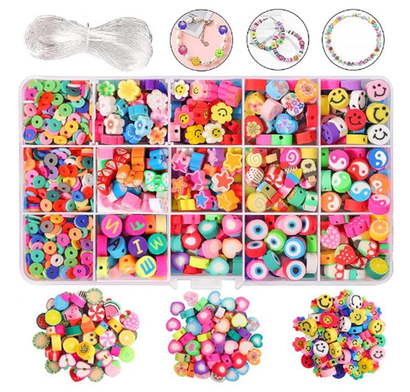 Colorful Polymer Clay Beads DIY Set: Straight Hole Fruit Beads for Bohemian Jewelry Accessories
