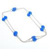 Aqua Chalcedony Handmade 925 Sterling Silver Jewelry Necklace 18" K3Y35