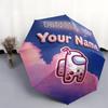 1 PC Automatic Folding Umbrella - Among Us Custom Name Pattern, Portable & Foldable Design with 8 Ribs, Christmas Birthday Gifts