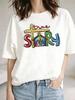 (Asian Size) lovely letter Christmas Festival Tee Top New Year Clothing T Shirt Women Fashion Print Female Woman Short Sleeve Graphic T-shirts