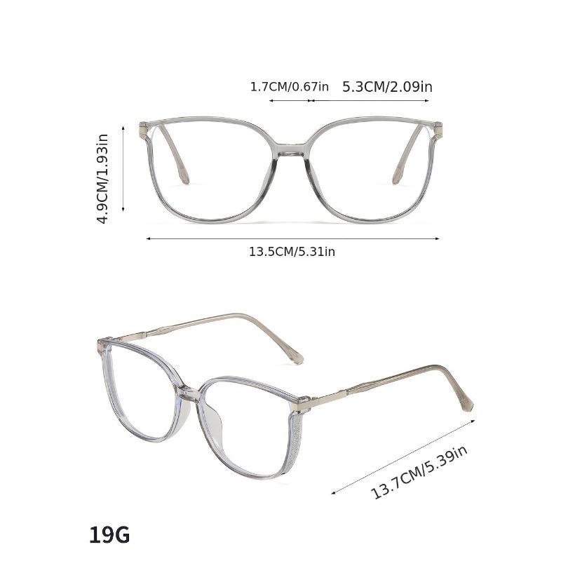 1 Pair of Chic Anti-Blue Light Glasses for Women Large Square Frame with Sparkling Rhinestone Detail