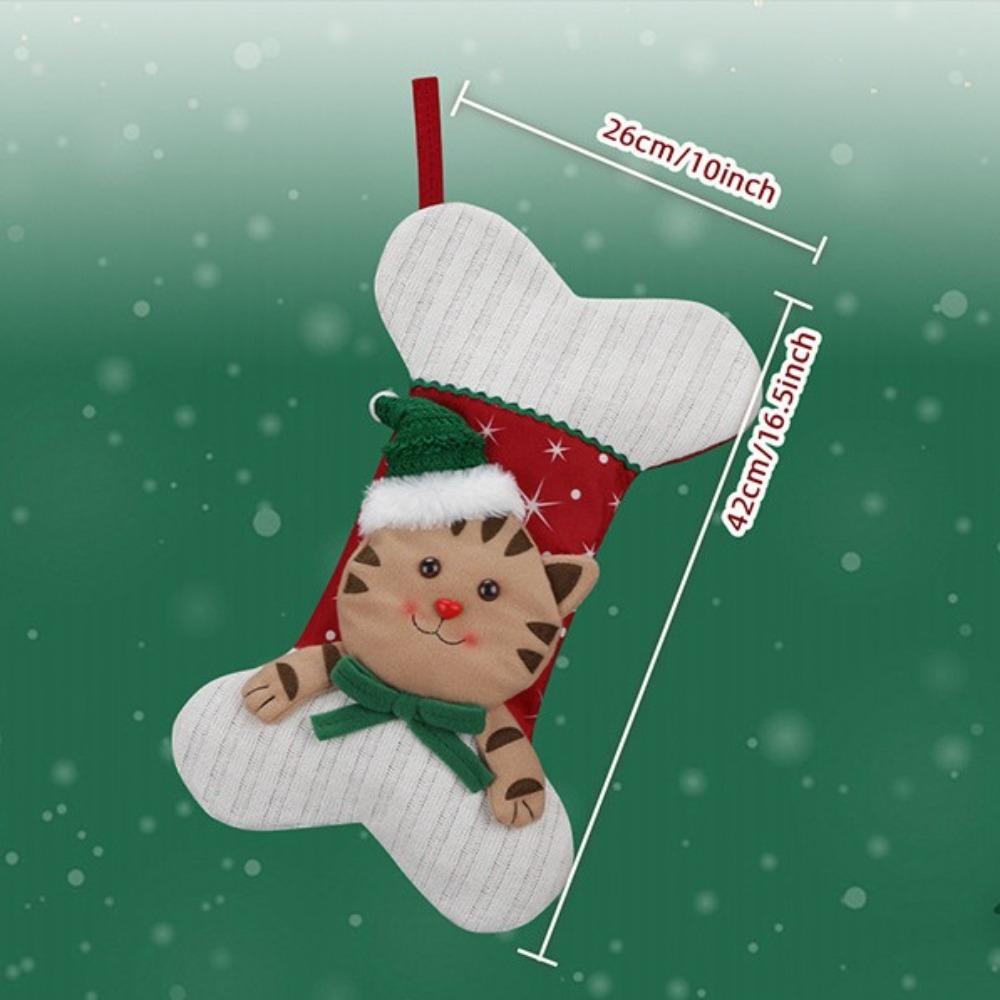 Kawaii Large Christmas Stocking Xmas Tree Ornaments Fireplace Christmas Stocking  Party Deco