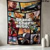 Grand Theft Auto Wall Tapestry Aesthetic Wall Hanging Printed Fabric Blanket Decorative Tapestries For Bedroom Living Room Home Decor