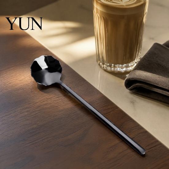 Safe Baby Feeding Utensils 304 Stainless Steel Lace Dessert Spoon, Coffee Stirring Spoon Compact Spoons for Bird Nest Jam Kids, Metal Teaspoon
