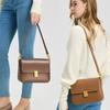 Genuine Leather Crossbody Bag for Women Fashion Cowhide Square Handbag Retro Casual Commuting Bag