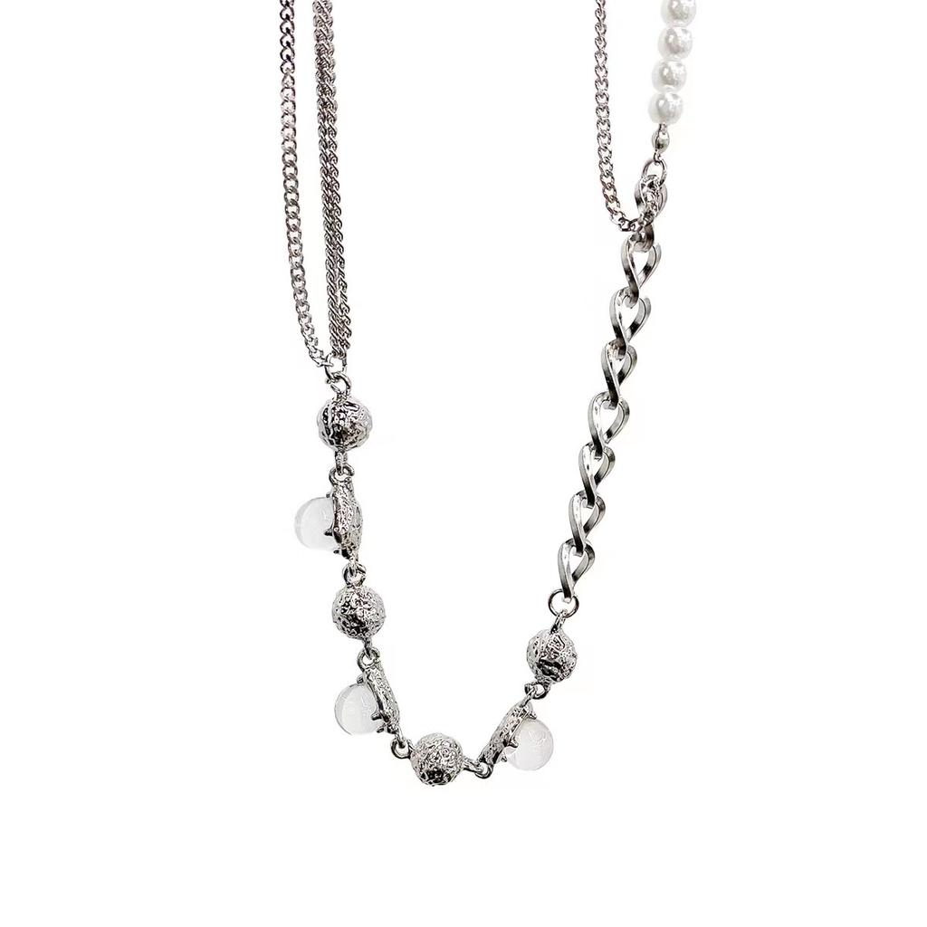 ins style design versatile necklace women's opal pearl splicing collarbone chain neck chain pendant jewelry