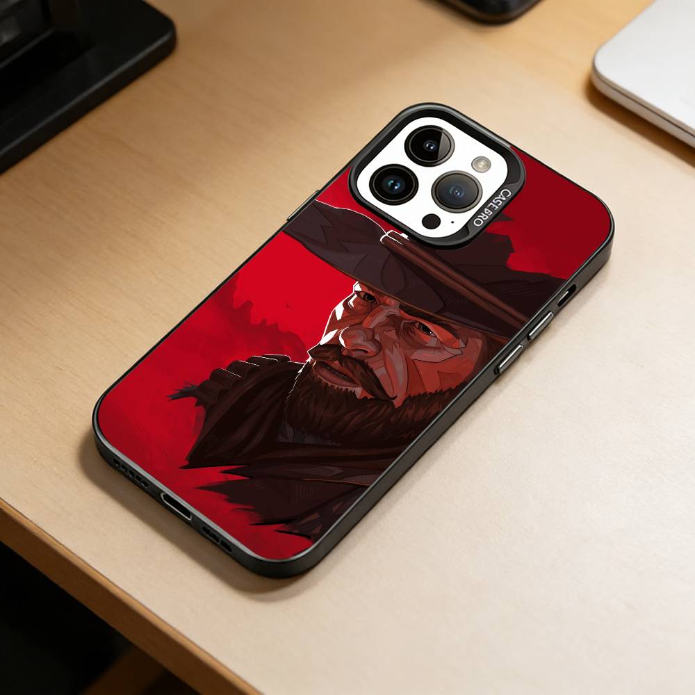 Custodia per telefono di Red Dead Redemption 2 per iPhone 17,16,15,14,13,12,11 Plus,Pro Max,XS,Interno Rivestito Argento Colorato
