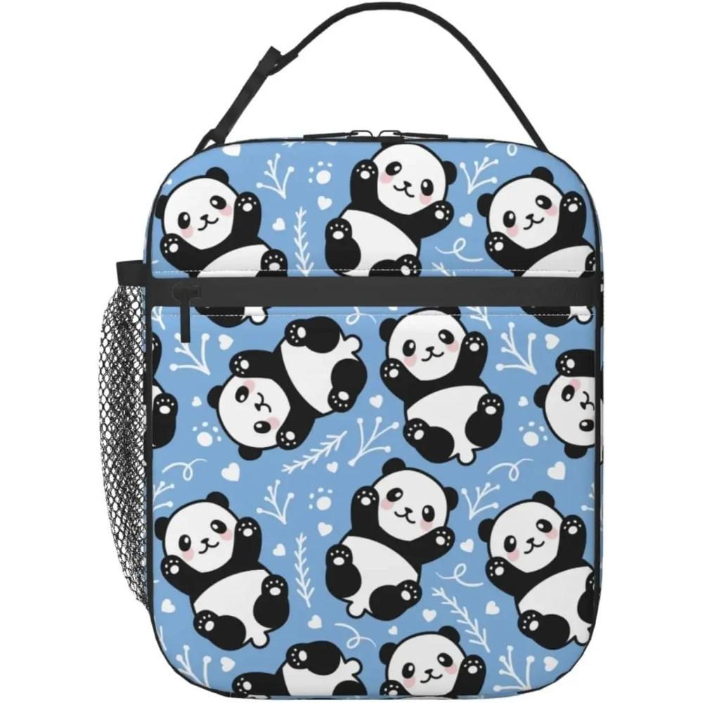 

Милая панда ланч-бокс изолированный ланч-бокс съемная ручка ланч-бокс термосумка для еды для путешествий пикника офиса работы на открытом воздухе 26x21x11CM бежевый