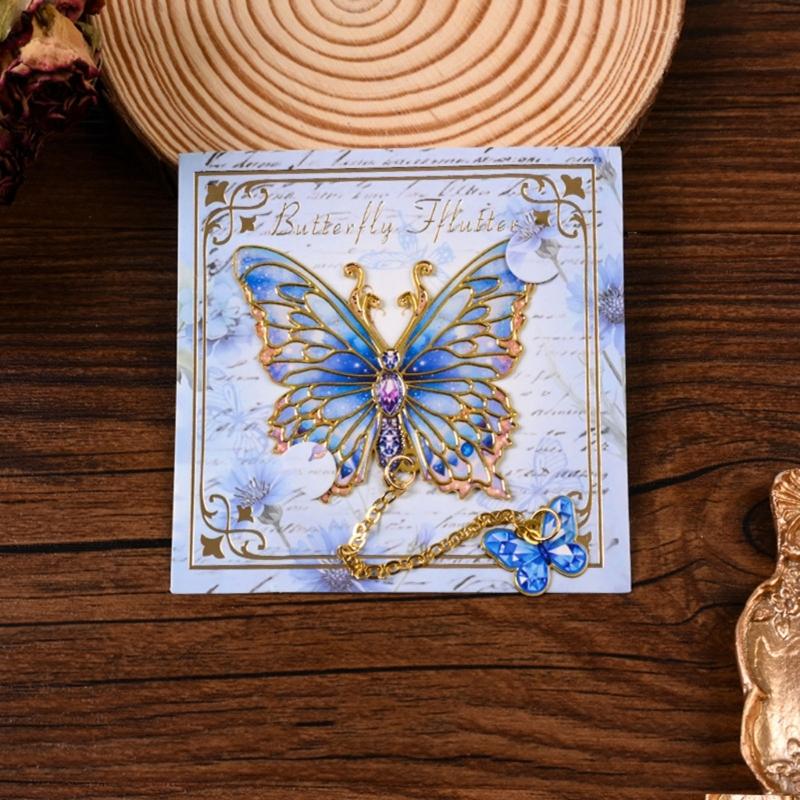 Retro Butterfly Bookmarks with Chain Butterfly Bookmarks Novel Fiction Book Page Holder for Book Lover Reading Gifts