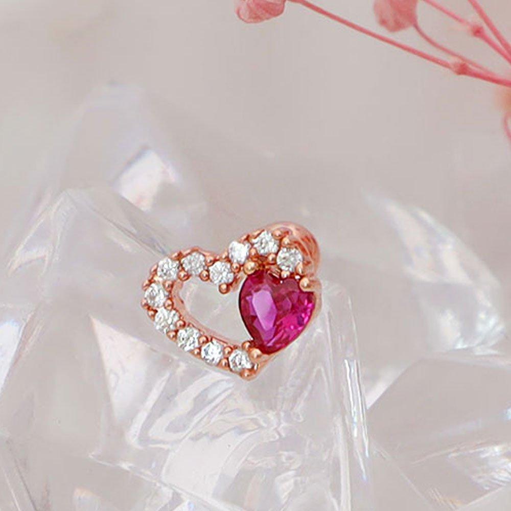 [1+1] 14K Gold-Filled Pin Pretty Heart Piercing (Single Side Sold)