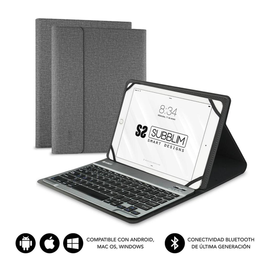 Case for Tablet and Keyboard Subblim SUB-KT2-BT0002 Grey Spanish Qwerty