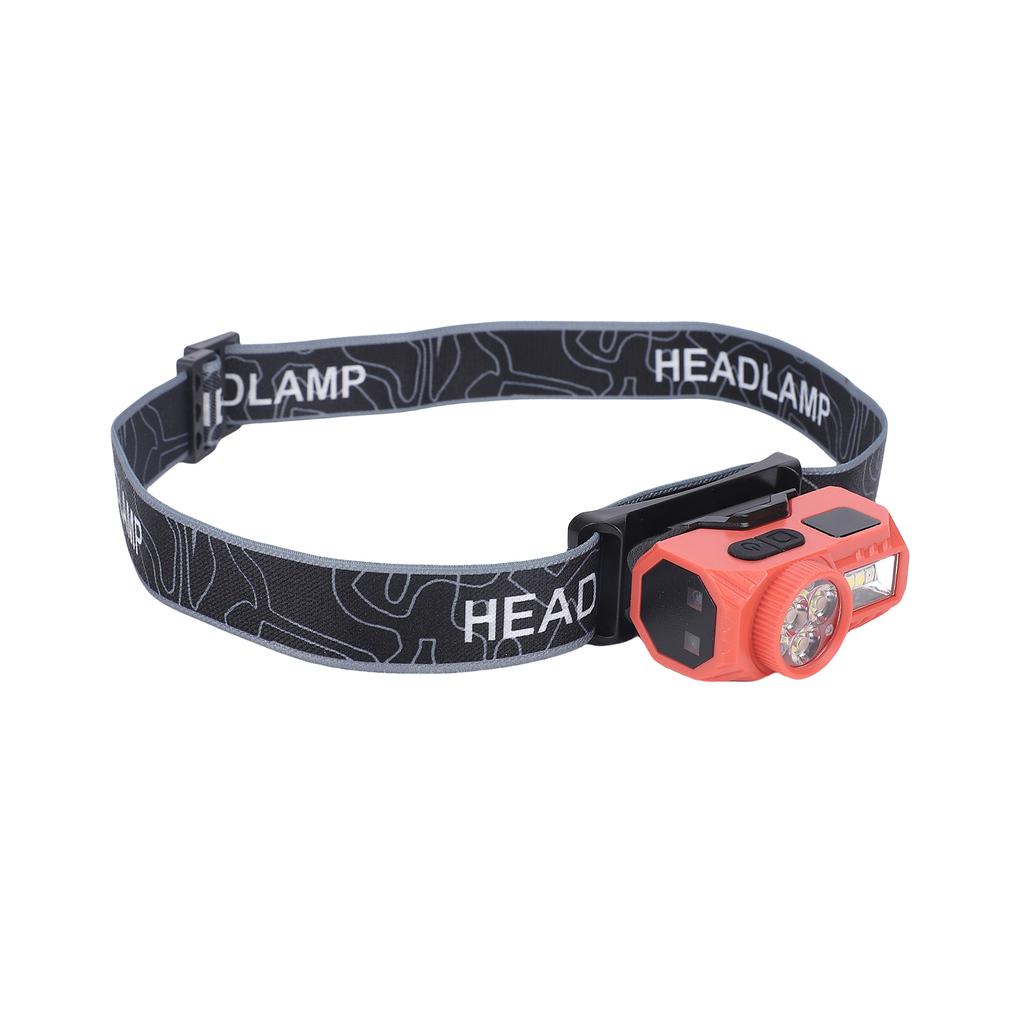 Headlamp Rechargeable LED Motion Sensor Running Digital Display Screen Rainproof for Outdoor Camping Fishing Headband