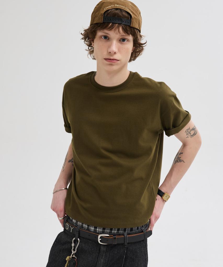 LEIRE Essential Crop T-Shirt [Khaki]
