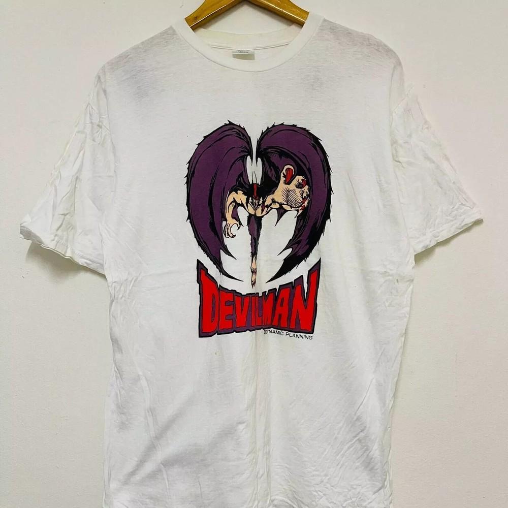 Винтажная футболка из 90-х с мангой Devilman, Аниме Мультфильмы, Уличная мода, Унисекс футболка XXL