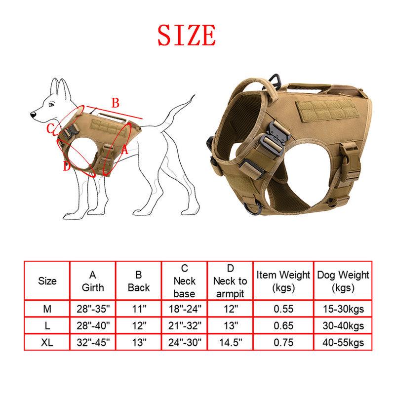 Explosion-Proof Tactical Dog Vest with Chest Harness for Large Dogs