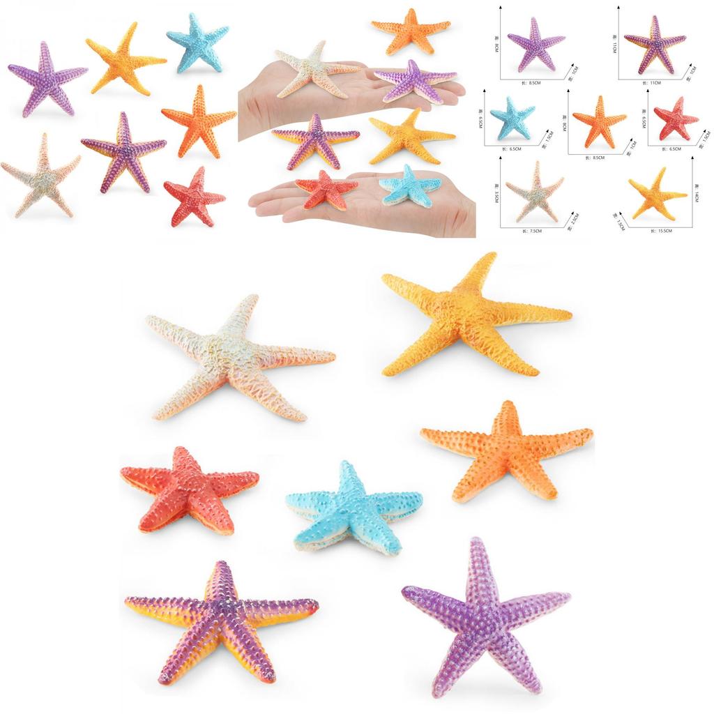 Lifelike Five-point Starfish Figurine Pvc Static Model Perfect For Beach Theme Decor