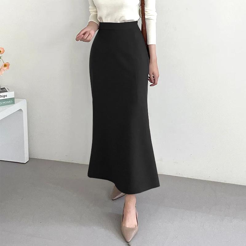 

ZANZEA Женские повседневные однотонные длинные юбки-рыбий хвост M