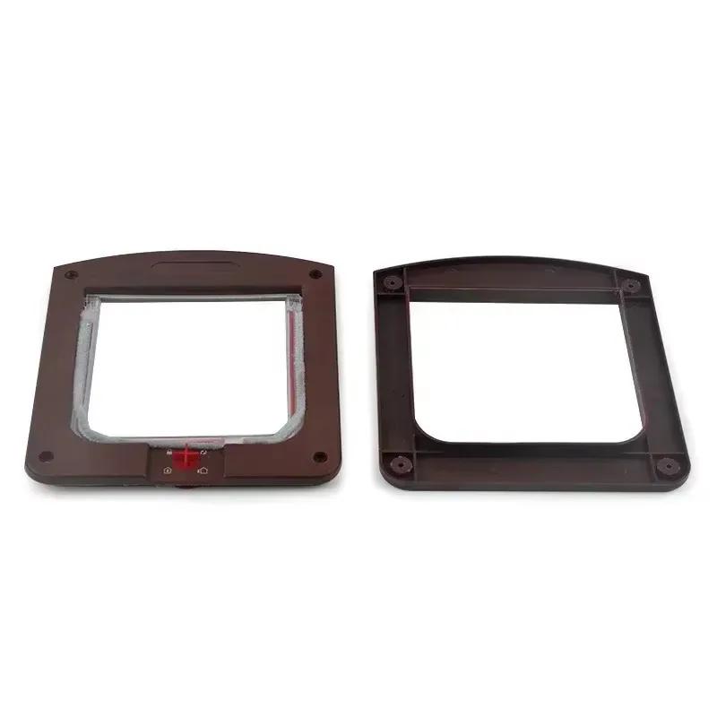 

Cat Flap Door with 4 Way Locking Puppy Kitten Small Pet Dual Entry and Exit Door Weatherproof Pet Safety Doors 1Pc коричневый