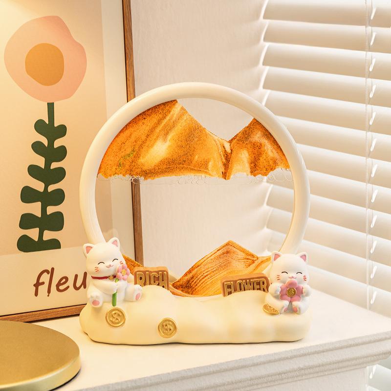 Uni-que Luxury Quicksand Painting Ornaments Anime Panda Living Nice Room Office Hourglass Decoration 3D 3piecedimensional Quicksand Painting