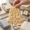 Three-dimensional Embossed Ornament 250th Anniversary Cookies with 3D Deep Texture, 1776-2026 Commemorative Decorations, Ideal Independence