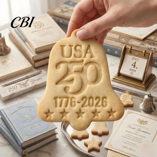 Three-dimensional Embossed Ornament 250th Anniversary Cookies with 3D Deep Texture, 1776-2026 Commemorative Decorations, Ideal Independence