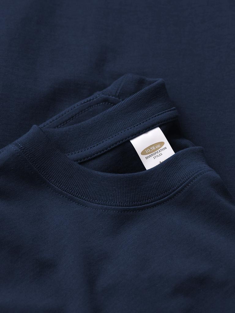 10.58oz 300Grams Heavy Weight Cotton Oversized Loose Solid Color Drop Shoulder Short Sleeve T-shirt Men Summer