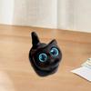 Mini Cat Figurine Hand-carved Wooden Cat Statue Collectible Polished Miniature Cat Ornament for Home Desk Bookshelf Decoration