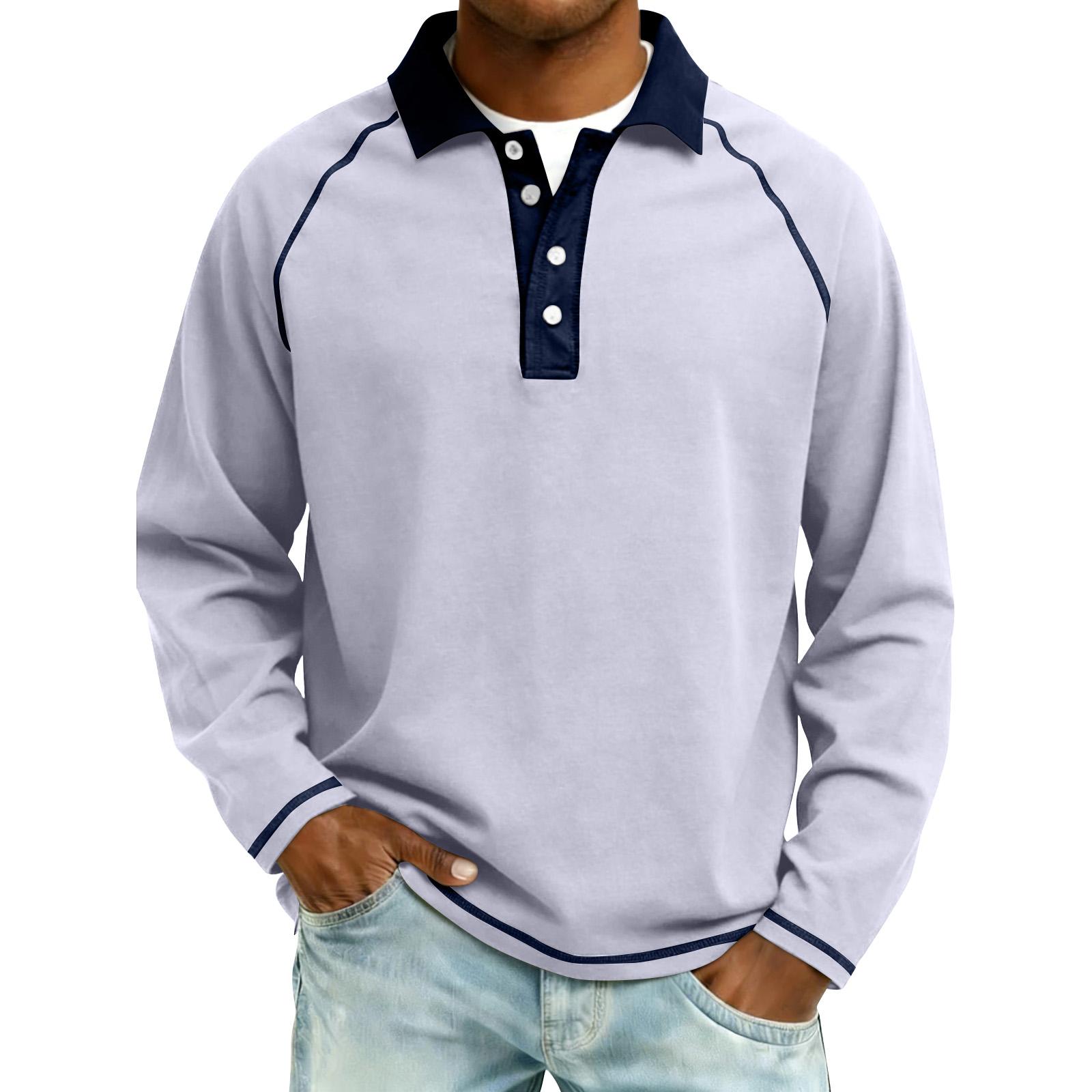 

Men s Color Long Sleeve Tops Men s Casual Fashion Long Sleeve Tops S білий